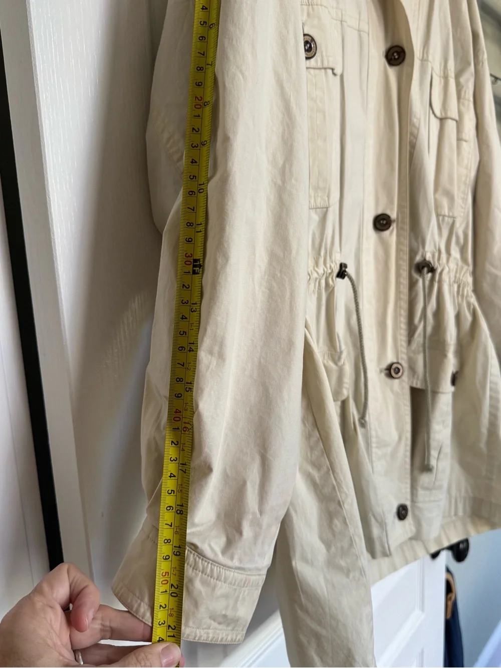 Burberry Light Tan Coat with Signature Check Lining with Removable Hood - Picture 9 of 12